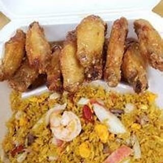 Chicken wings with Shrimp Fried Rice